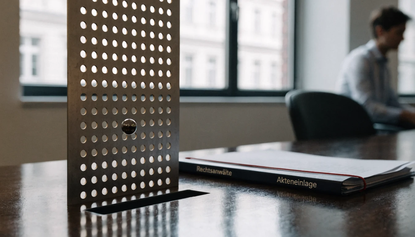 Fallende Kugel im Plinko-Brett auf einem Tisch in einem deutschen Büro